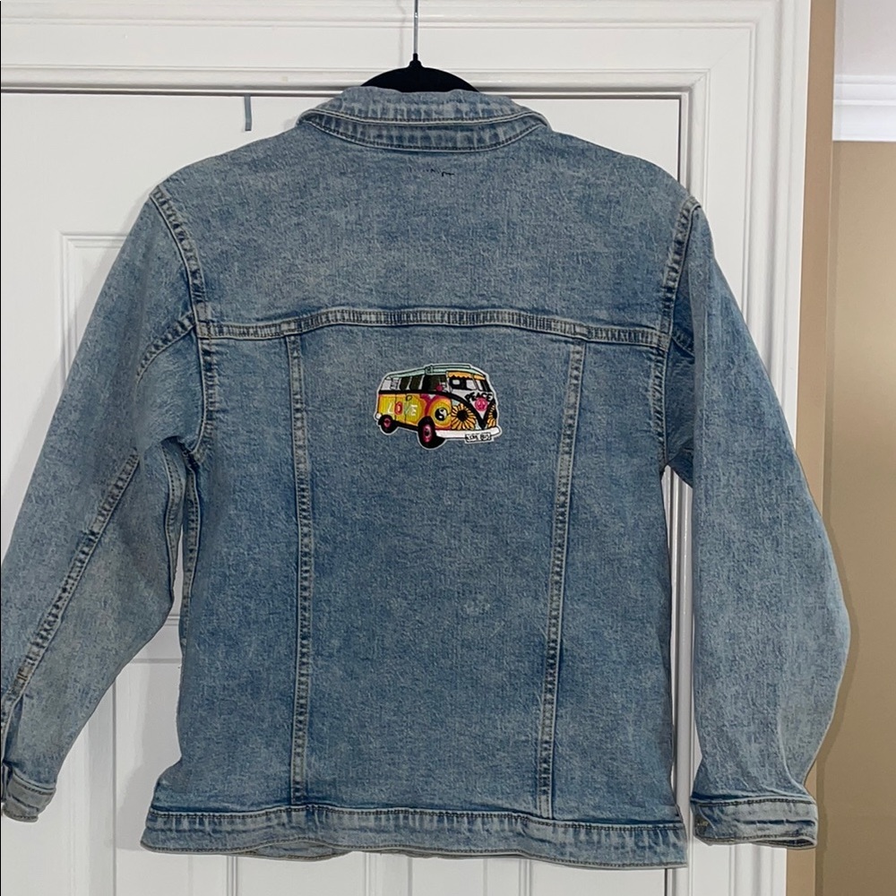 Artistan upcycled distressed Jean jacket